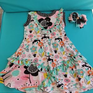 Jelly the Pug Dress with matching bow